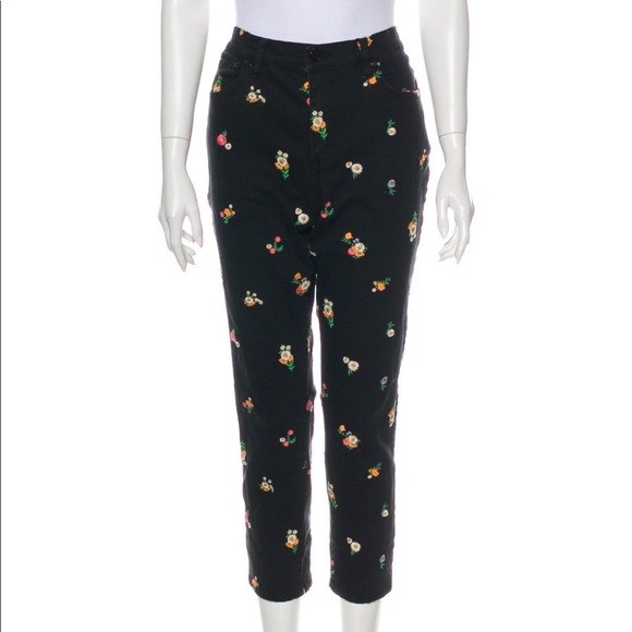 Tory Burch Denim - Tory Burch Floral Mid-Rise Straight Leg Jeans M